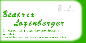 beatrix lozinberger business card